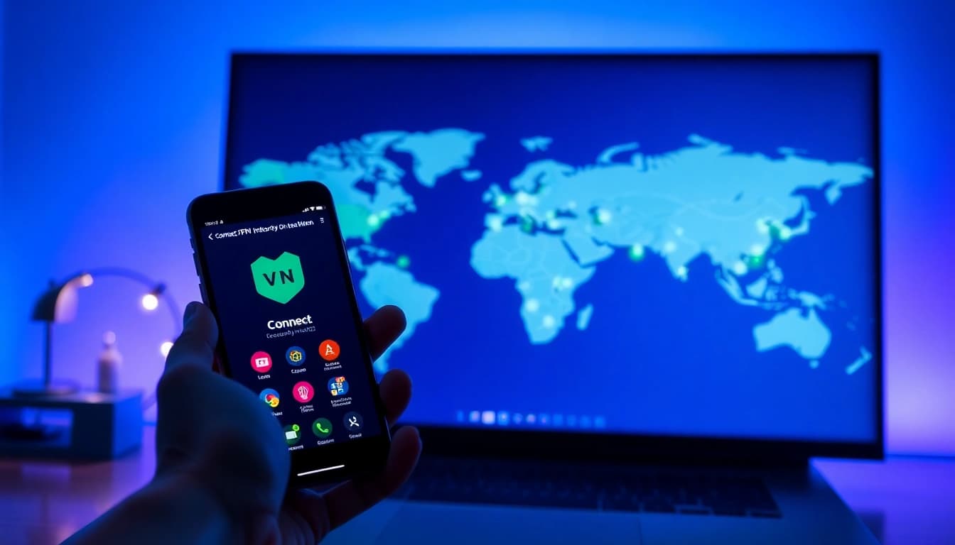 快连下载 app interface on a smartphone showcasing global internet connections and user-friendly design.
