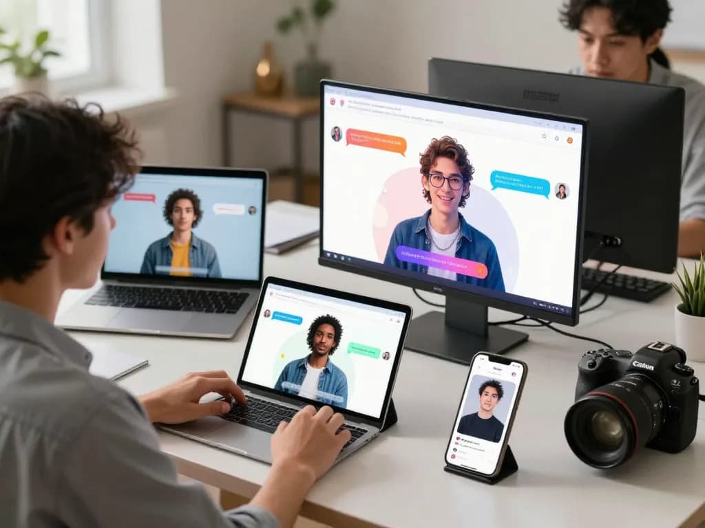Engaging with Crushon AI chatbots in a vibrant digital workspace highlighting character interactions.