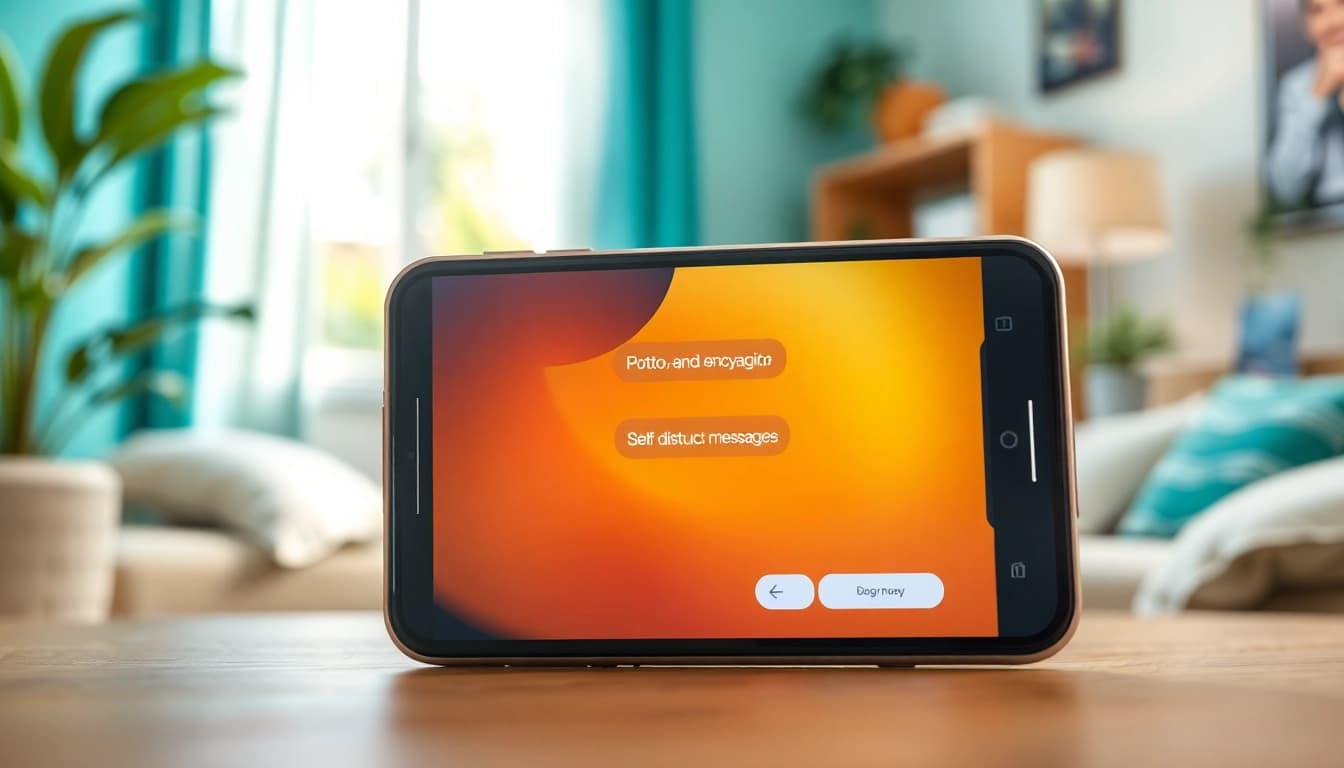 Potato secure messaging app interface displayed on a mobile device, showcasing privacy features.