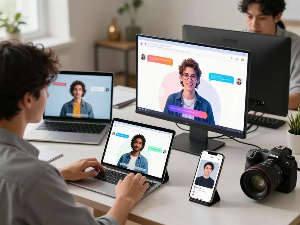 Engaging with Crushon AI chatbots in a vibrant digital workspace highlighting character interactions.