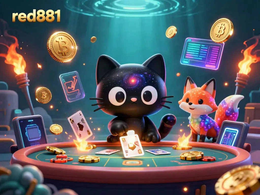 Engage with dynamic gameplay at red881's cosmic casino featuring a black hole cat.
