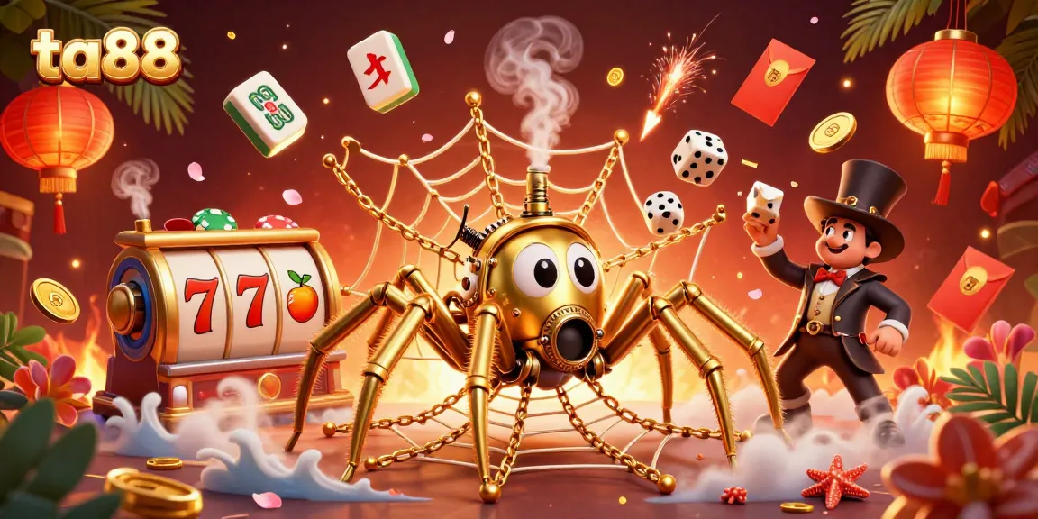 Enjoy the thrill of ta88 with an entertaining golden spider webbing together a casino adventure.