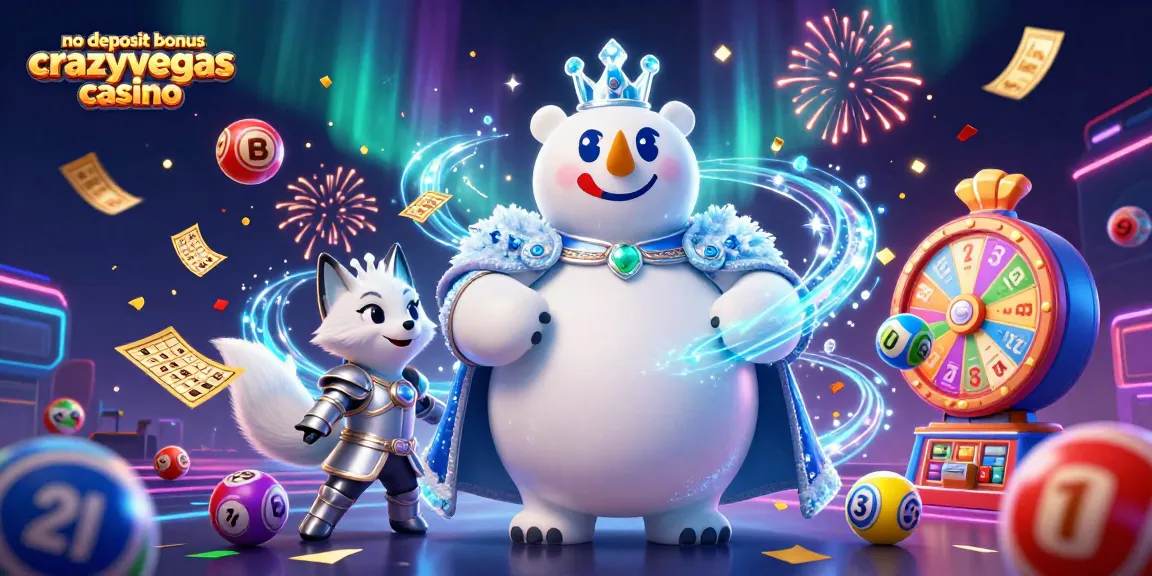 Experience the excitement of no deposit bonus at CrazyVegas Casino with vibrant elements and characters.